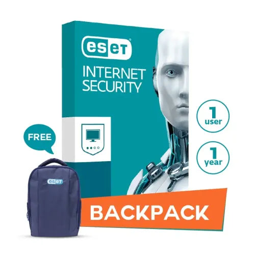 ESET Internet Security Single User for 1 Year with a Free ESET Backpack
