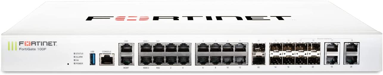 Fortinet FortiGate 100F | 20 Gbps Firewall Throughput | 1 Gbps Threat Protection
