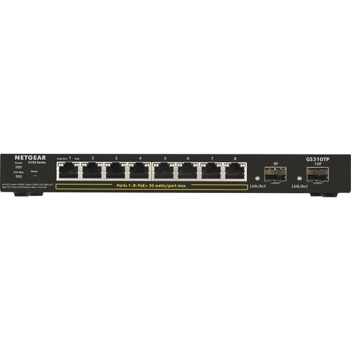 Netgear GS310TP 8-Port Gigabit PoE+ 2 SFP Managed  Desktop Switch