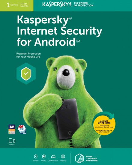 Kaspersky Internet Security For Android (1 Device | 1 Year License | Smart Phone / Tablet)